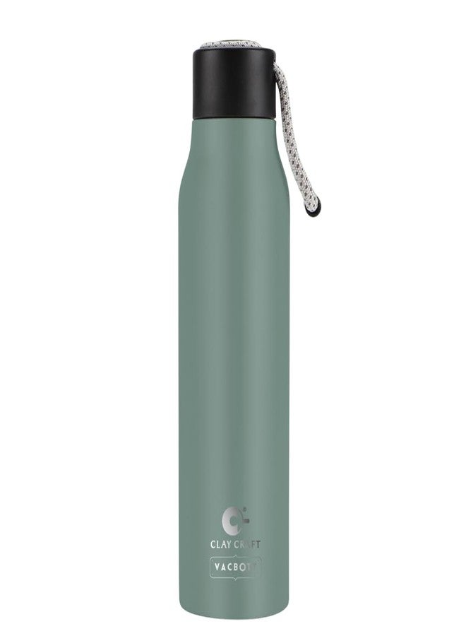 Clay Craft Vacbott Vaccum Bottle, Kitkat Double Walled 24 Hours Hot and Cold Water Bottle, 700ml (Green) Steel Water Bottles for School, Office, Home, Gym, Leakproof, Rust free Steel Bottle - Image 1